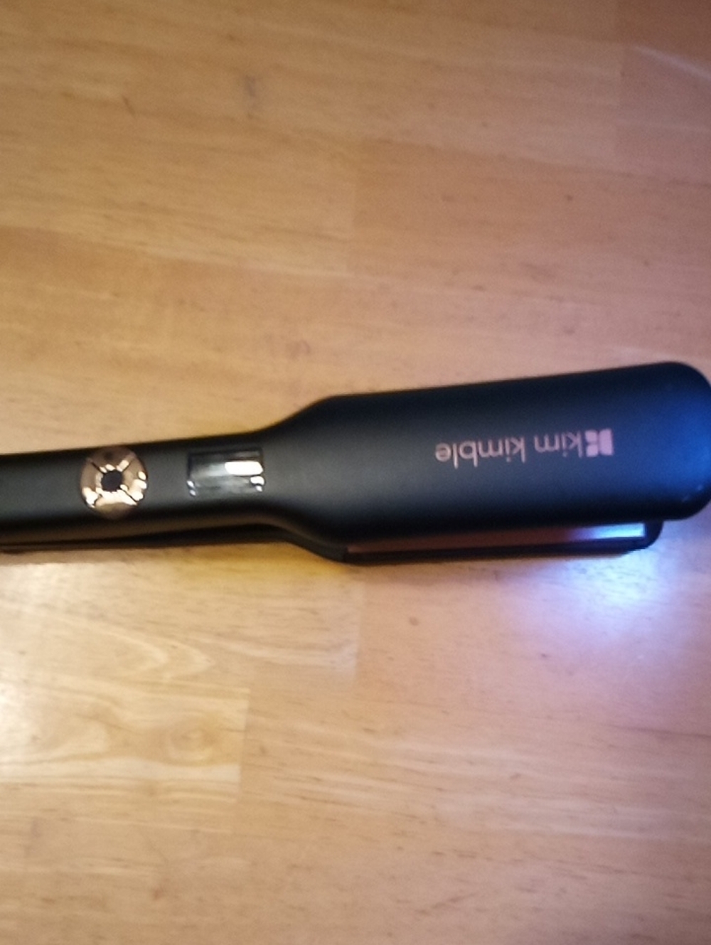 Black Kim Kimble hair straightener with rose gold ceramic plates . Very Clean